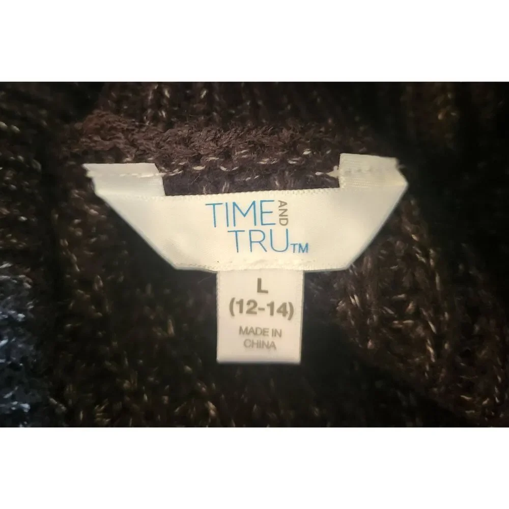 S5 Time and Tru cowl neck sweater charcoal ribbed knit NWT - Picture 12 of 12